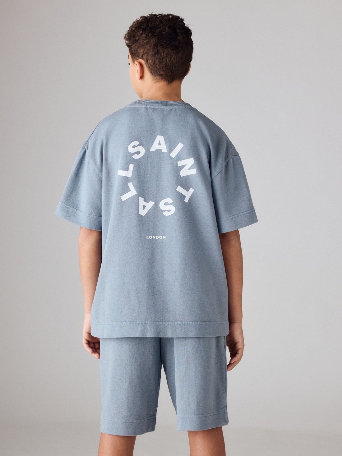 smALLSAINTS Blue Tierra T-Shirt and Sweat Shorts Set