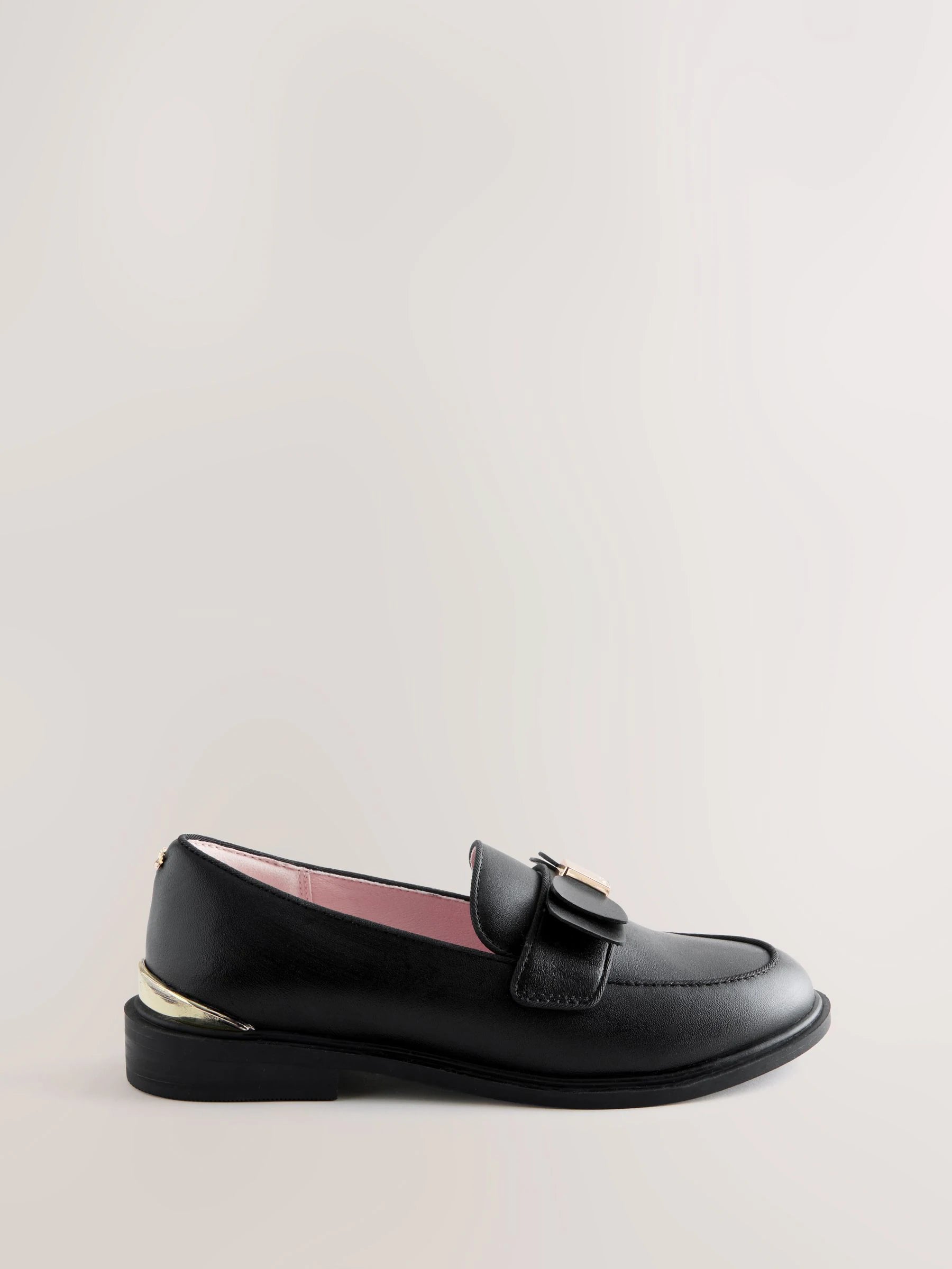 Baker by Ted Baker Back to School Slim Bow Black Loafers