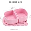 Yrarbil Silicone Snack Containers, 2 Pack Reusable Double Compartment Silicone Snack Boxes with Lids, Fruit and Salad Dressing Sauce Seasoning Container (Pink Yellow)