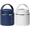 ThermoFlask 20 oz Insulated Food Jar, Leakproof Stainless Steel Food Containers, 2-Pack (Blue & White)