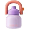 CHAKO LAB Water Bottle with Straw and Carry Handle | Wide Mouth vacuum insulated stainless steel Bottles | Reusable, leak-proof and BPA-free | 33oz (Purple&Orange)
