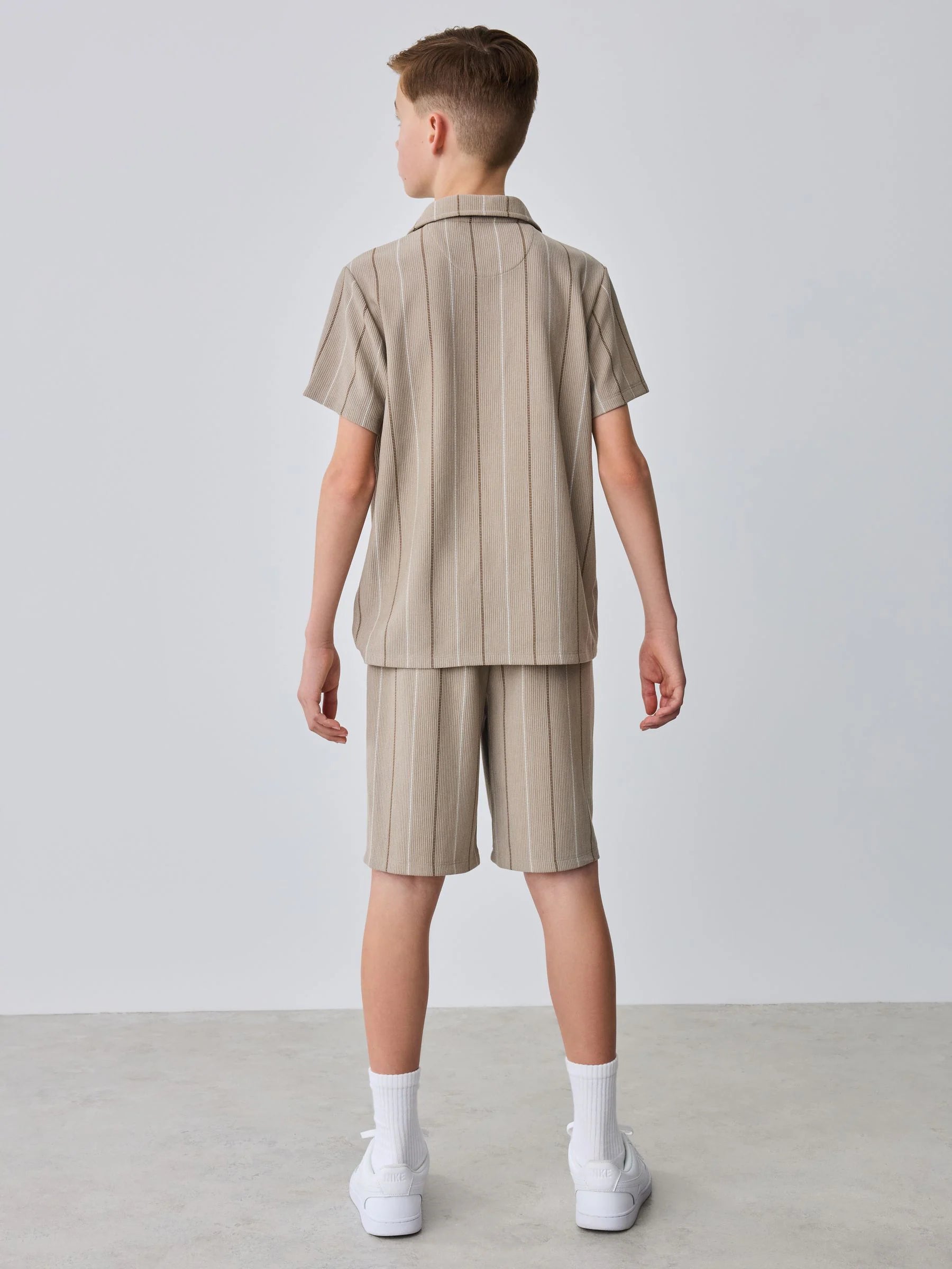 Baker by Ted Baker Stripe Brown Shirt and Shorts Set