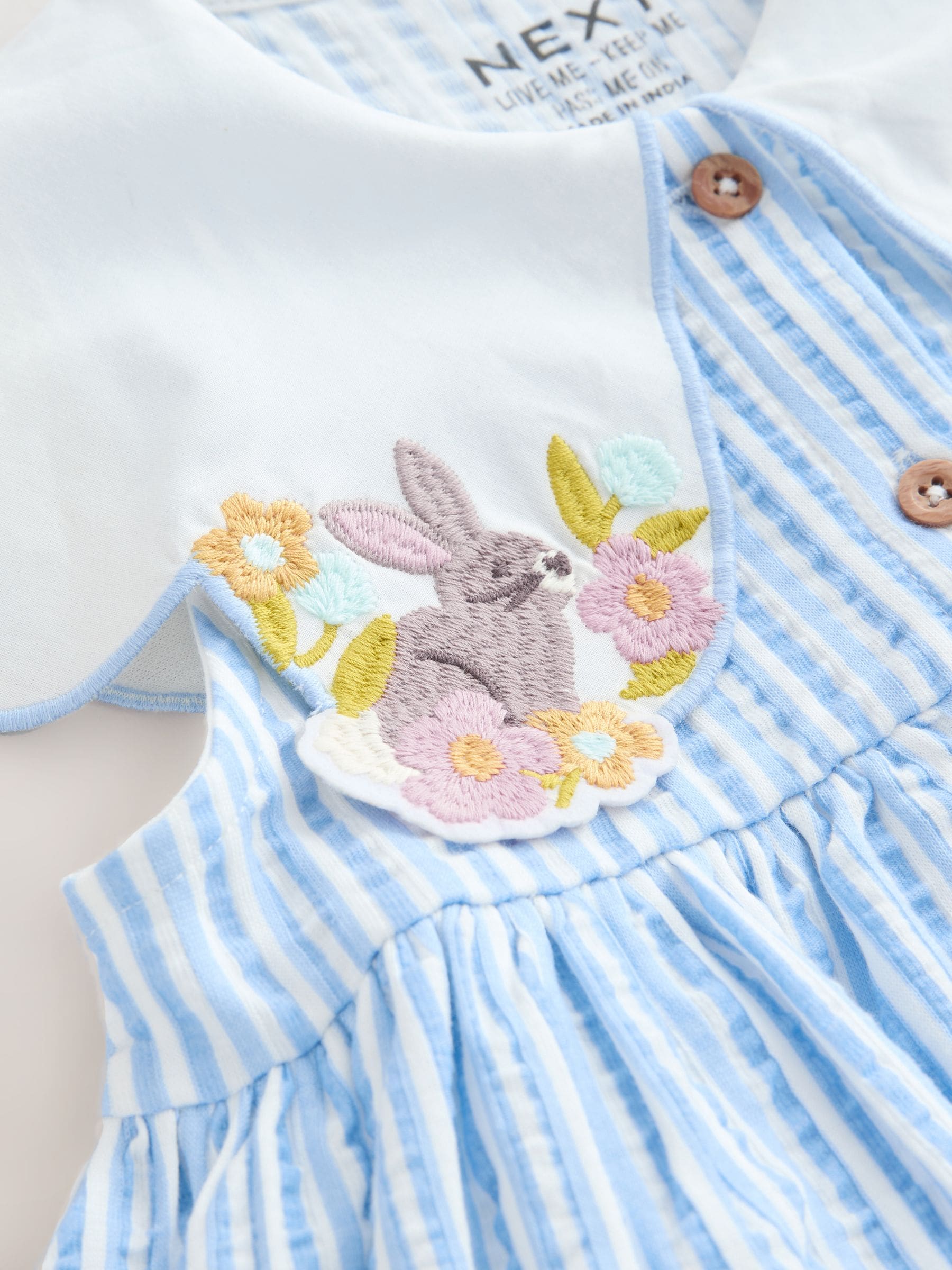 Blue Striped Collared Summer Dress (3mths-7yrs)