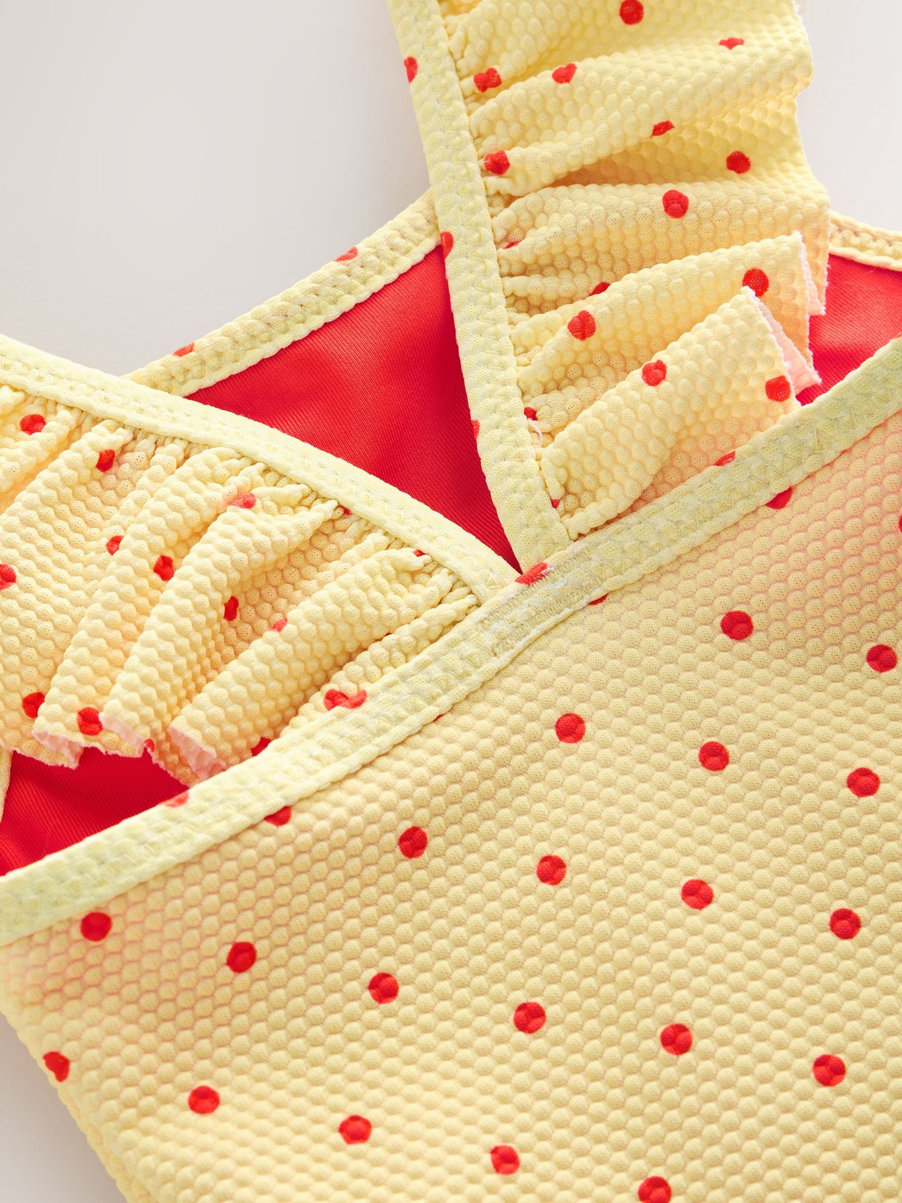Yellow Apple Polka Dot Frill Swimsuit (3mths-7yrs)