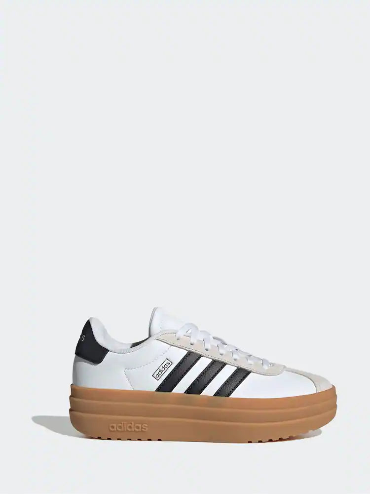 adidas White VL Court Bold Lace Junior Trainers