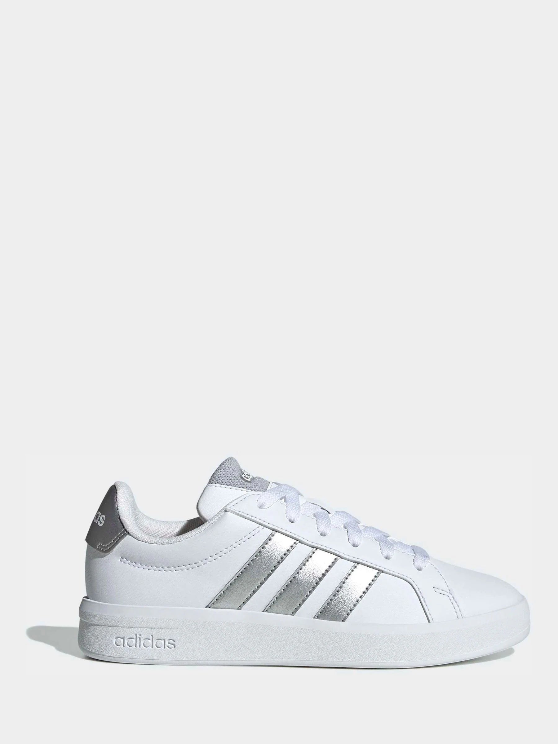 adidas White/Silver Grand Court 3.0 Junior Trainers