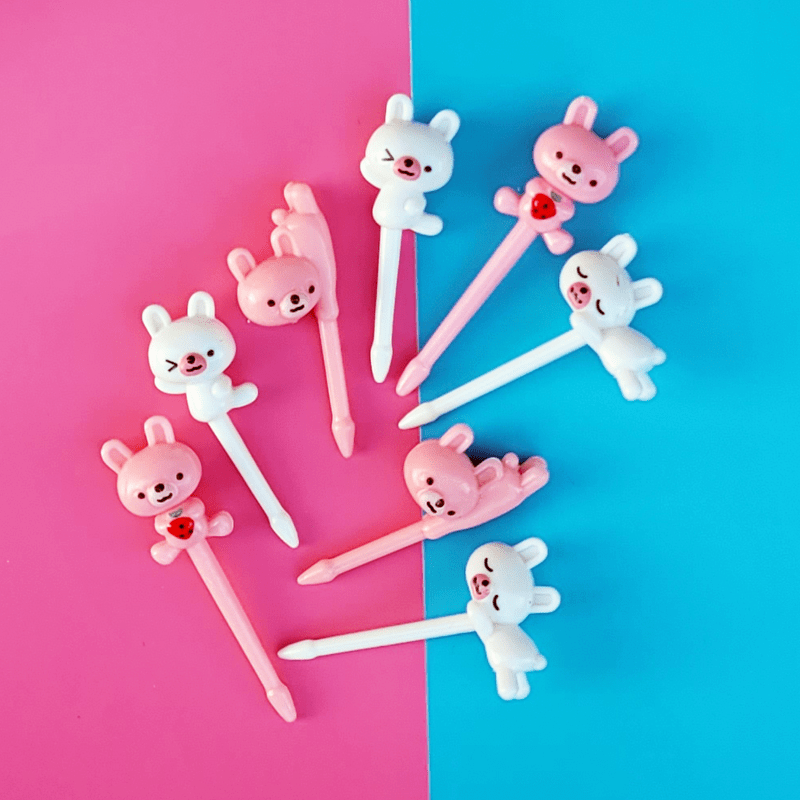 (8pc) 3D Food Picks, Bunny