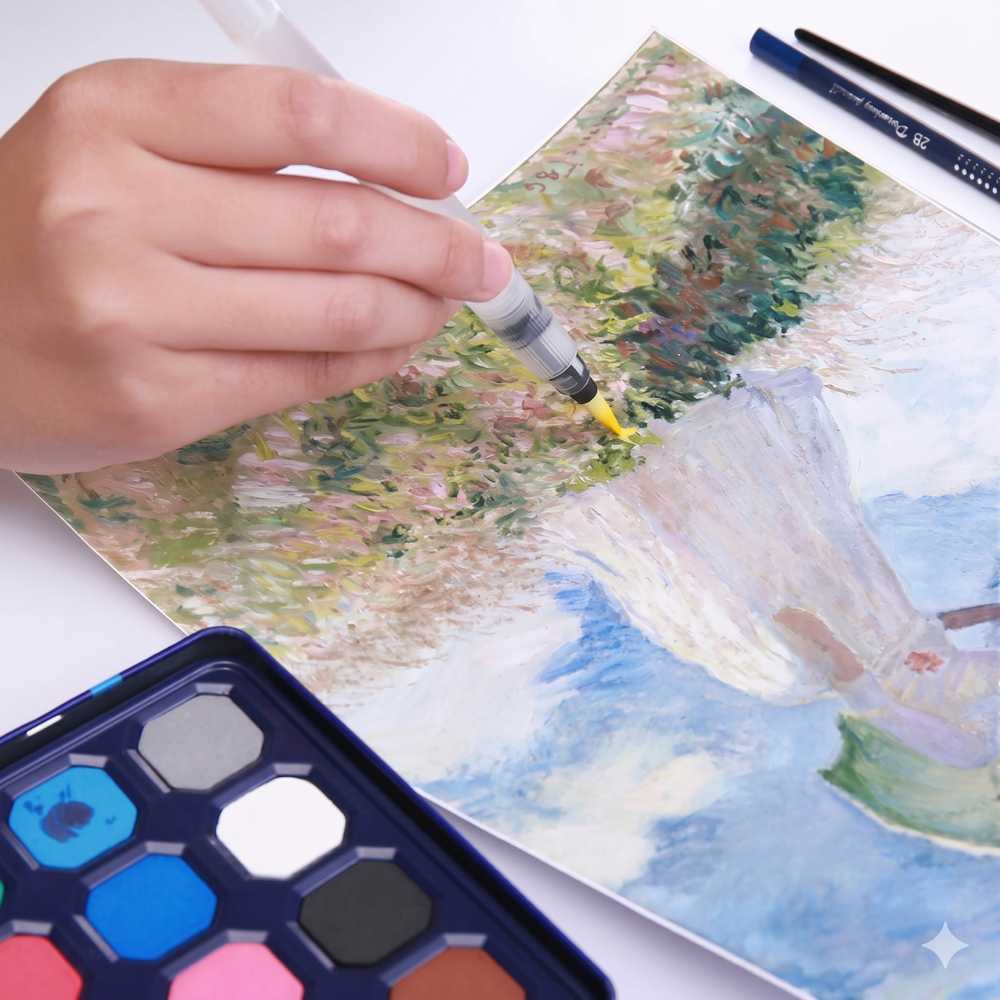 Giorgione Watercolour Set | 12 Colour Blocks | Painting and Drawing | Portable and Travel Friendly Metal Case | Return Gift