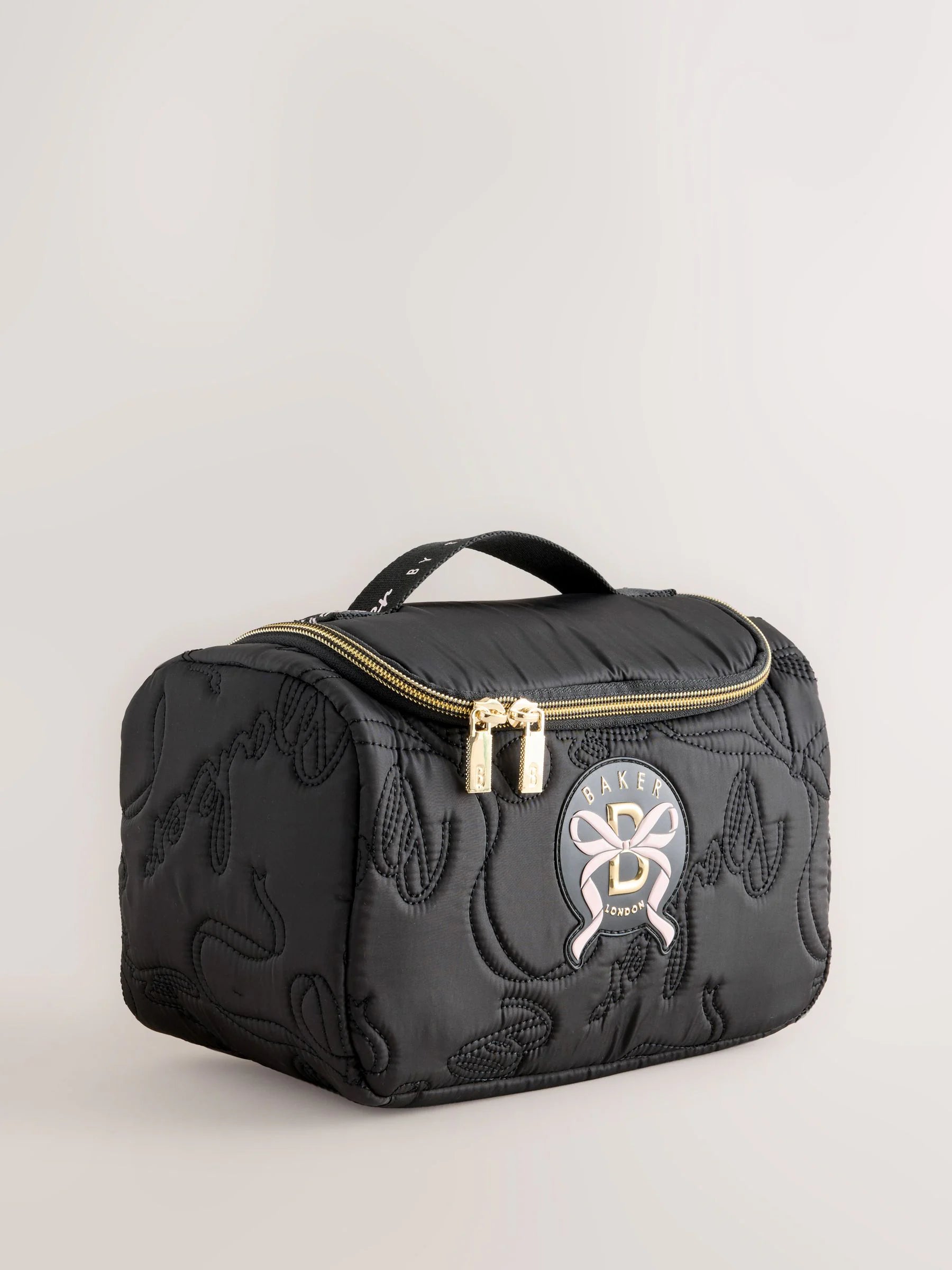Baker by Ted Baker Black Back to School Childrens Quilted Bow Lunch Bag