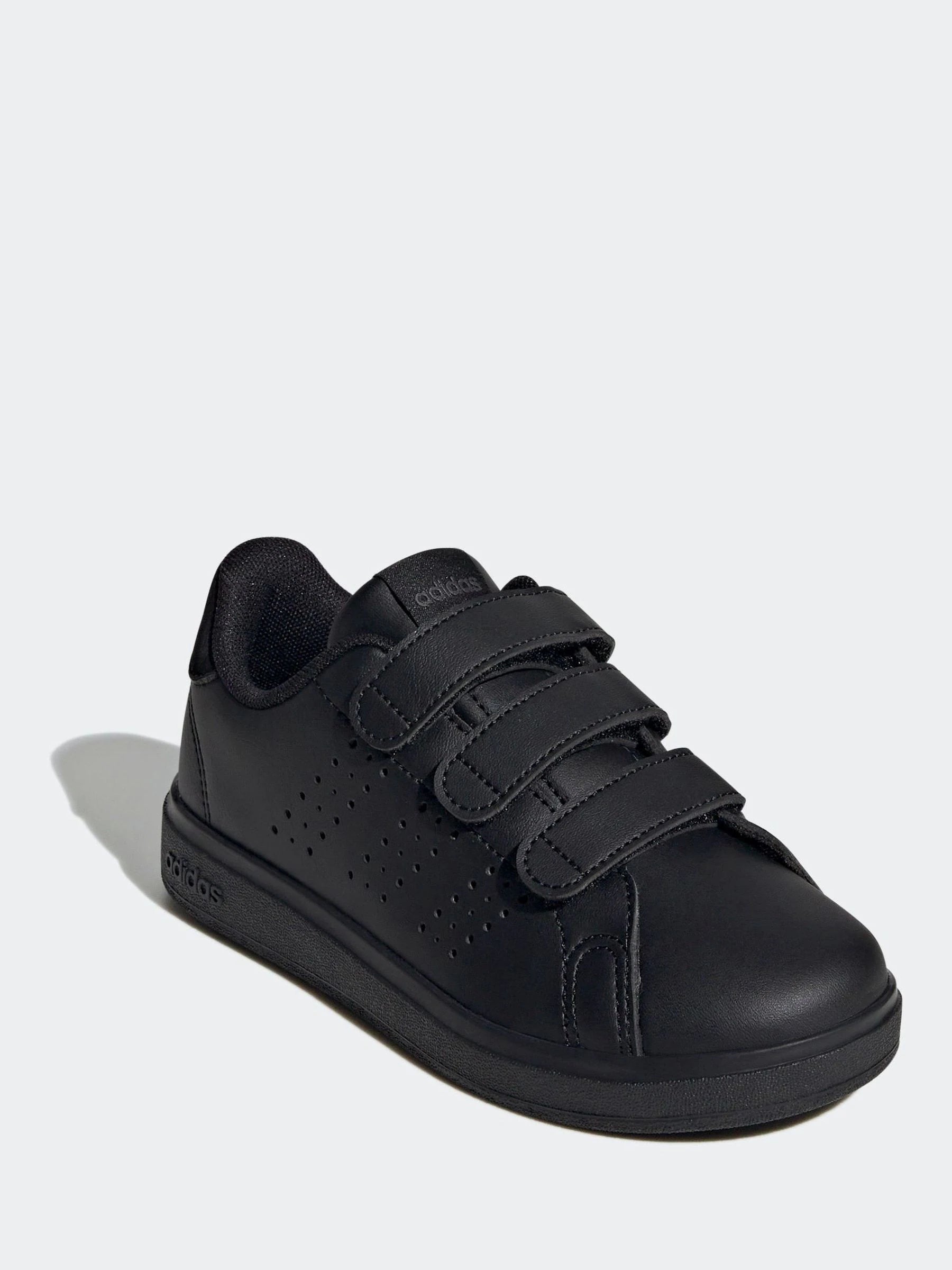 adidas Black Advantage Base 2.0 Hook and Loop Kids Trainers