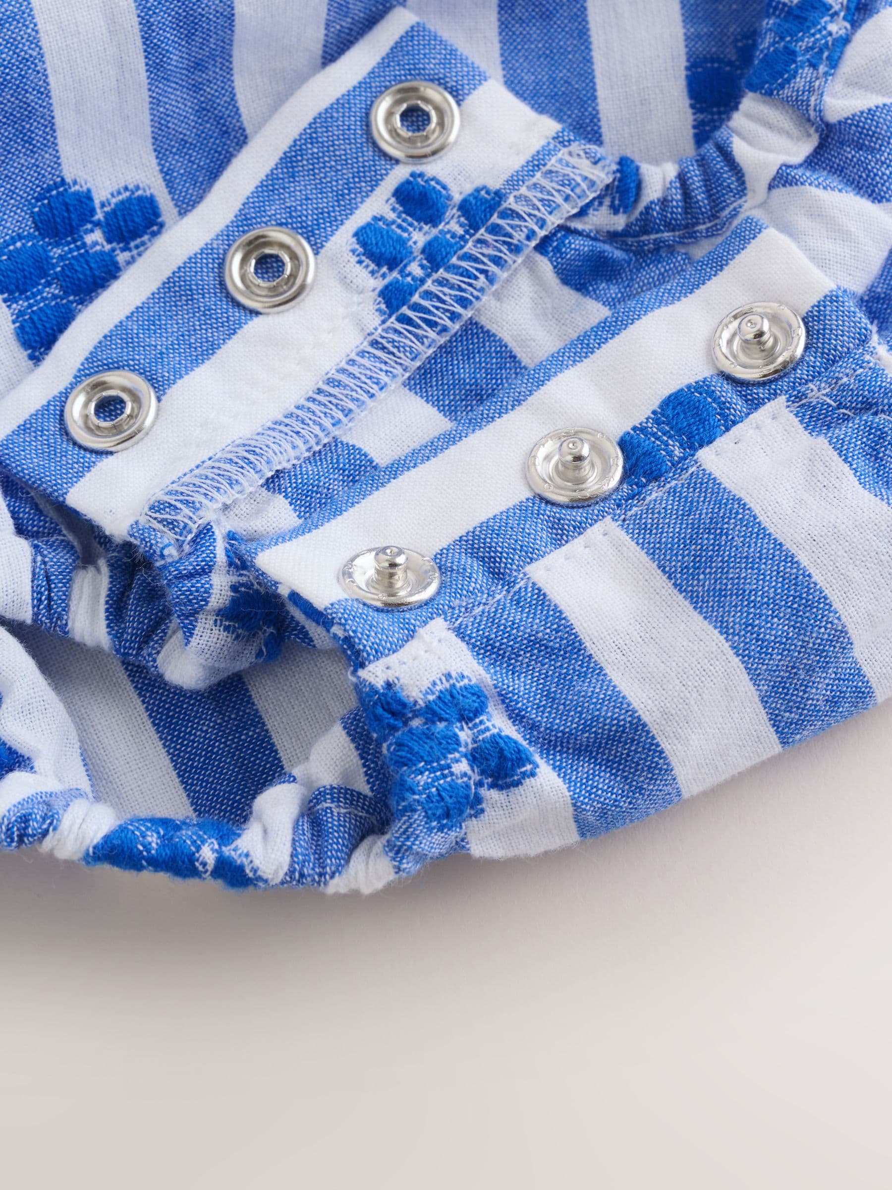 Blue Stripe Woven Baby Dress With Intergrated Bodysuit (0mths-2yrs)