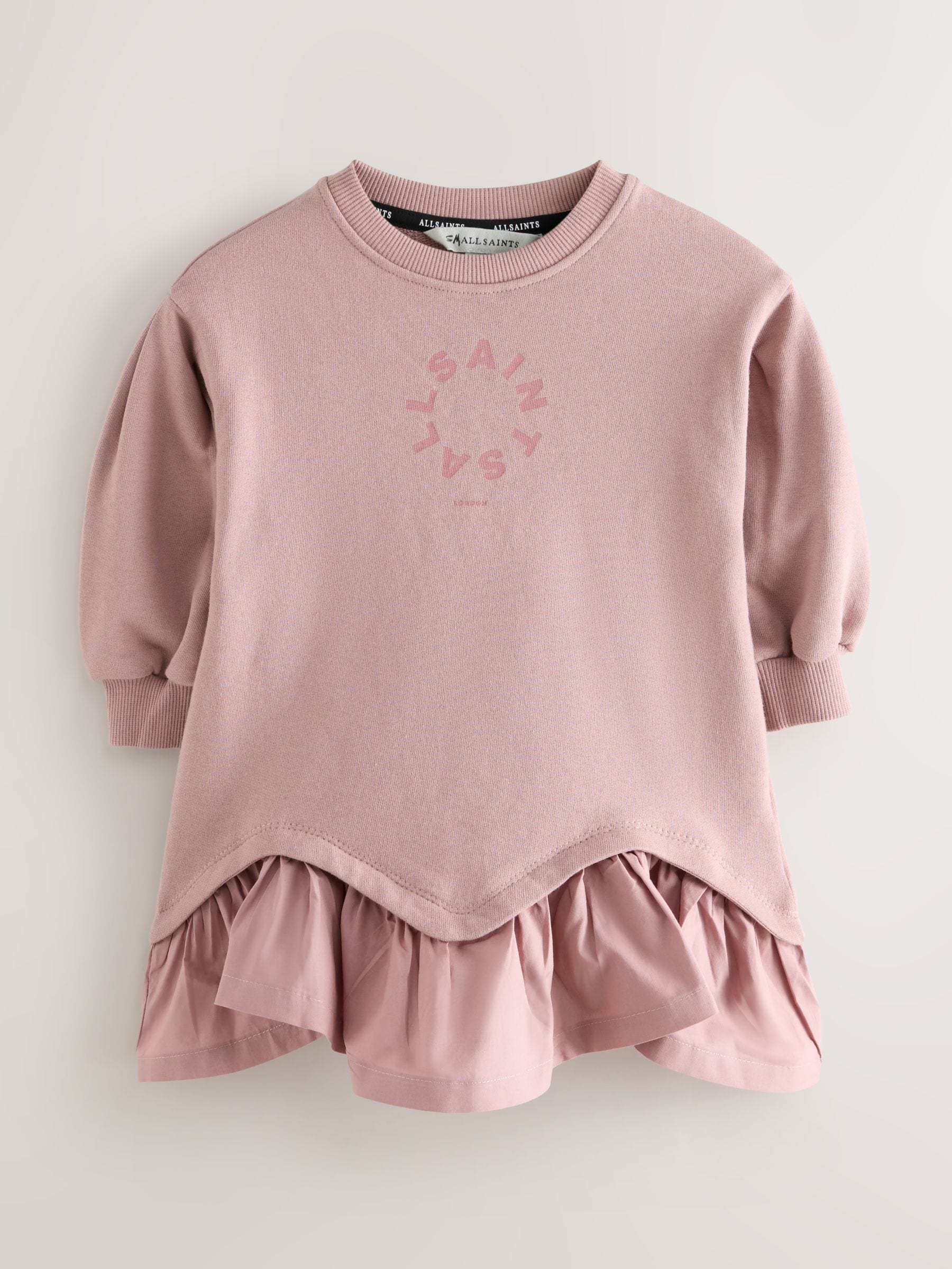 smALLSAINTS Mid Pink Tierra Peplum Younger Girls Sweat Dress