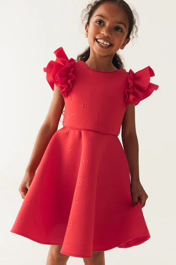 Baker by Ted Baker Frilled Embossed Scuba Dress