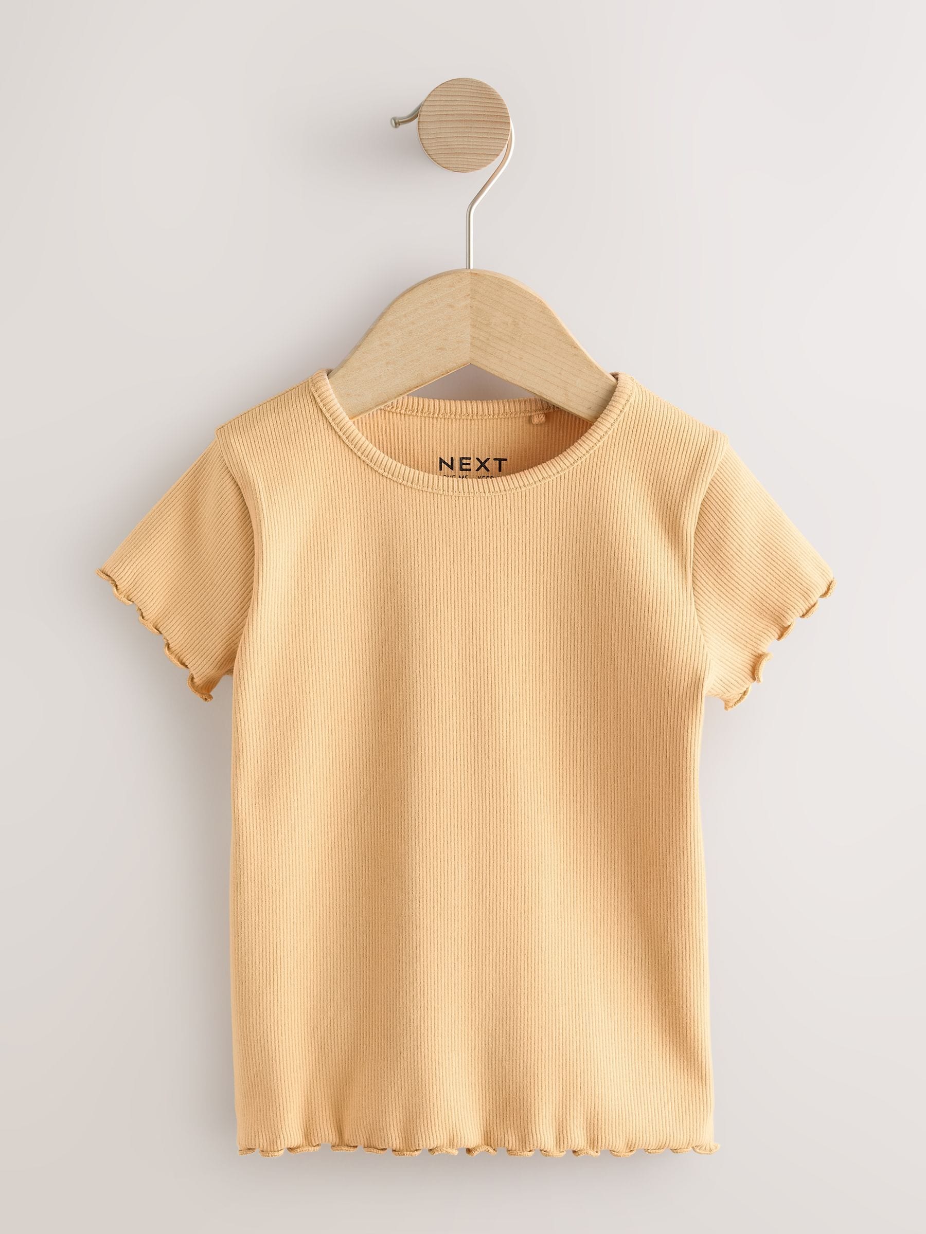 Neutral Ribbed Short Sleeve Tops 5 Pack (3mths-7yrs)