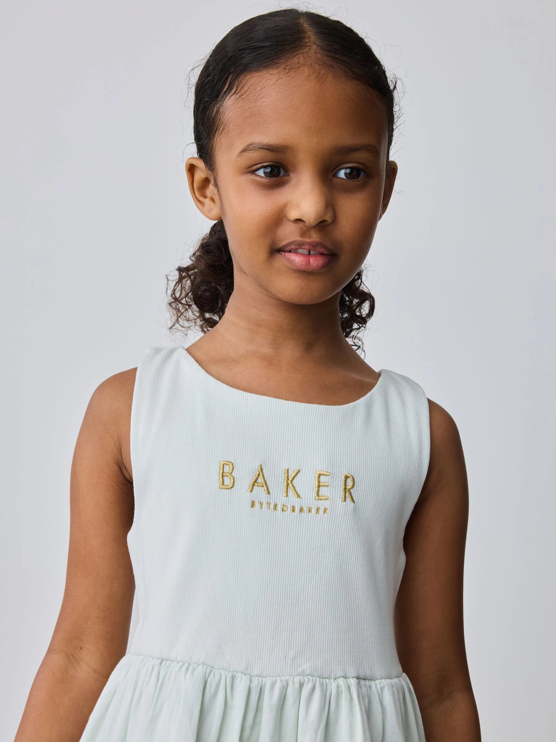 Baker by Ted Baker Tiered Cotton Poplin Mix Dress