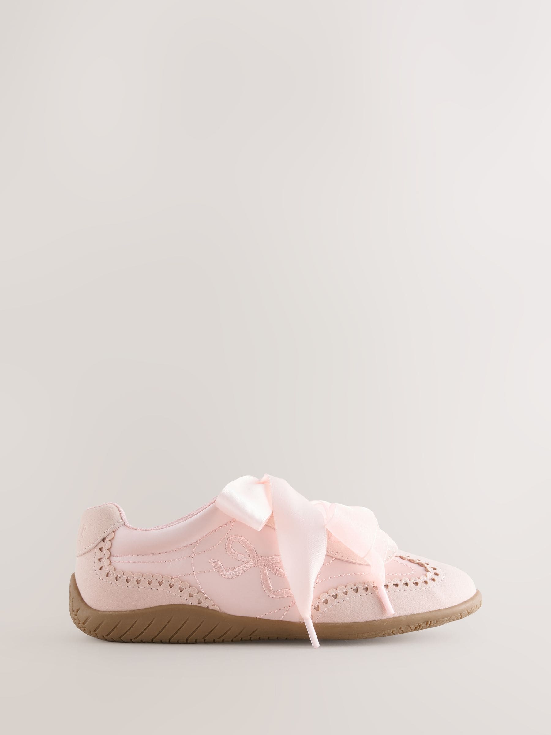 Baker by Ted Baker Pink Satin Gum Sole Ballet Trainers