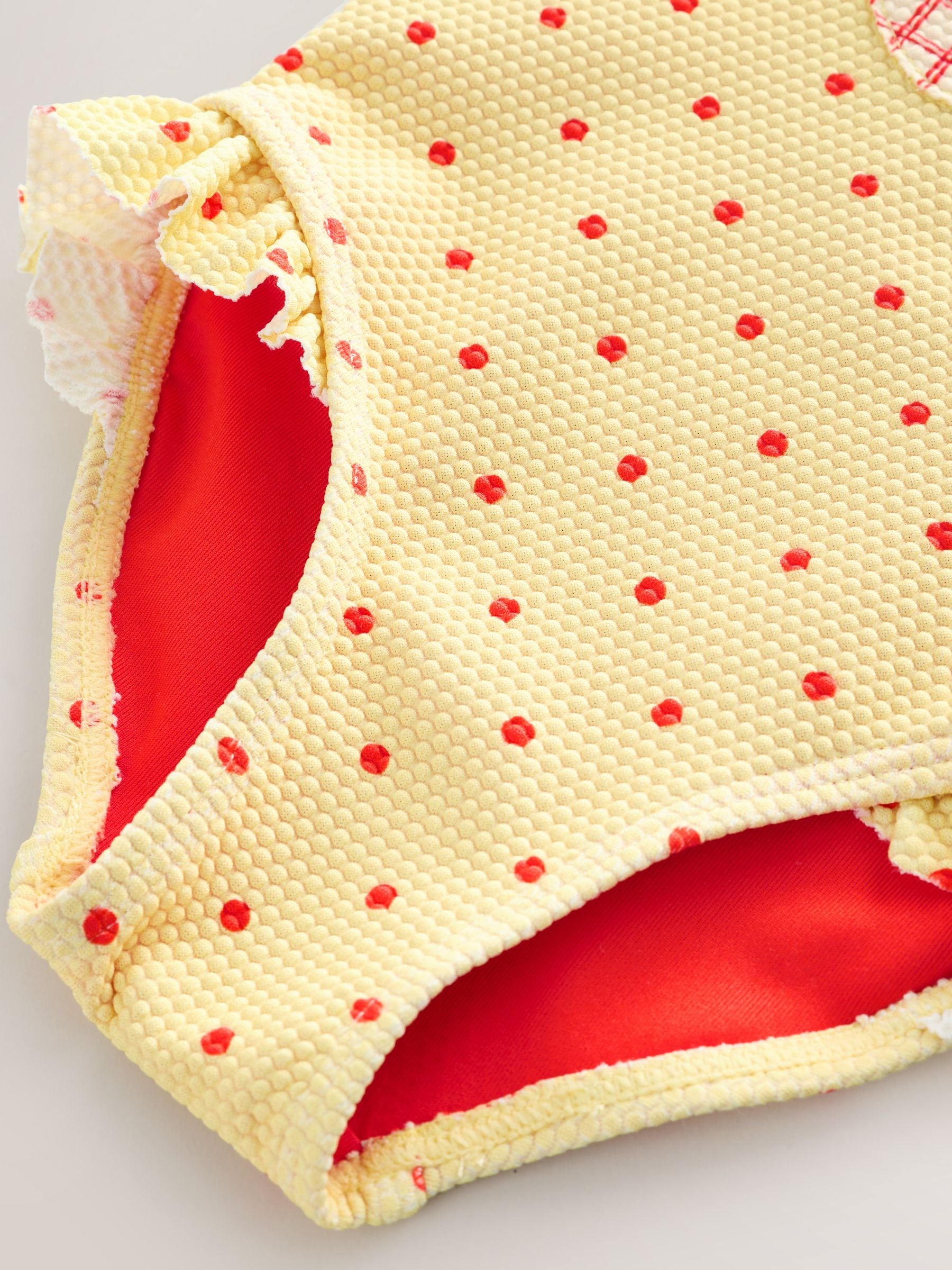 Yellow Apple Polka Dot Frill Swimsuit (3mths-7yrs)