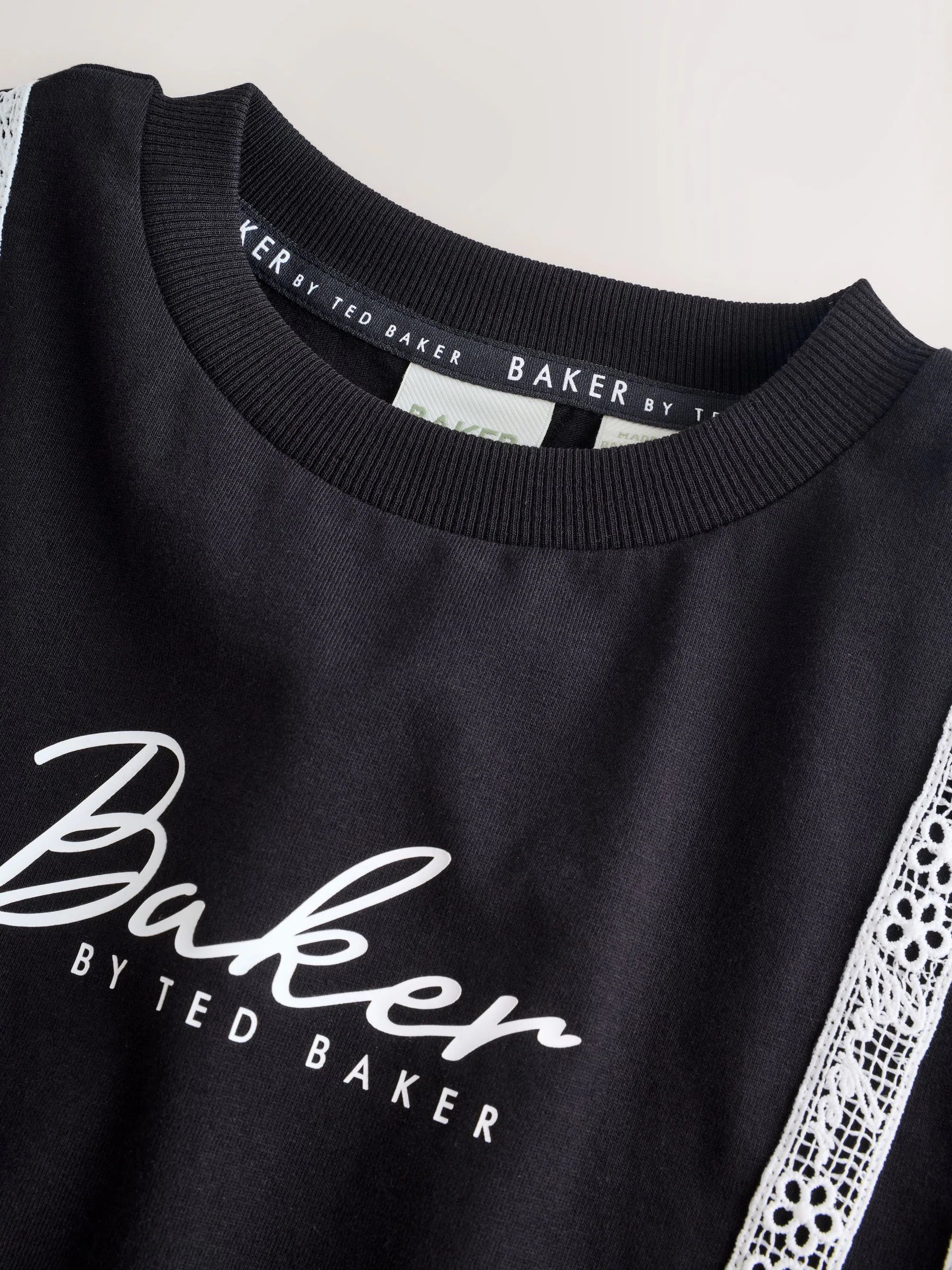 Baker by Ted Baker 2 Piece Lace Trim T-Shirt & Shorts Set