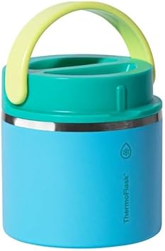 ThermoFlask 20 oz Insulated Food Jar, 2-Pack, Pink and Blue, Hot 12 Hours Cold 24 Hours (Blue and Green)