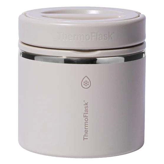 ThermoFlask 20 oz Insulated Food Jar, Leakproof Stainless Steel Food Containers, 2-Pack (Black & Gray)