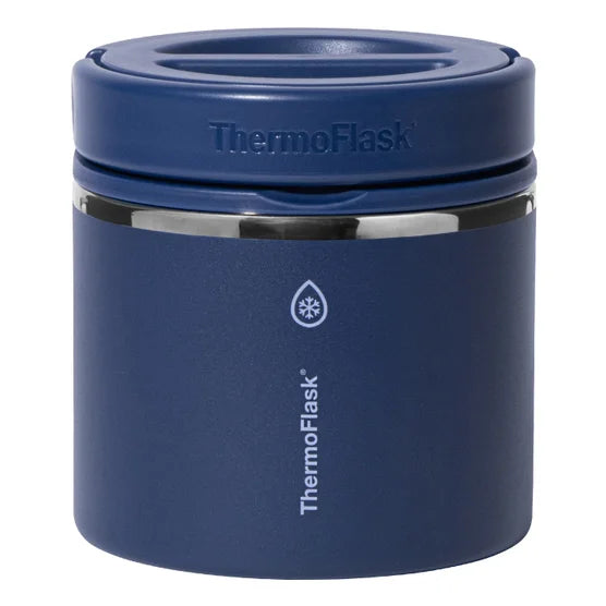 ThermoFlask 20 oz Insulated Food Jar, Leakproof Stainless Steel Food Containers, 2-Pack (Blue & White)