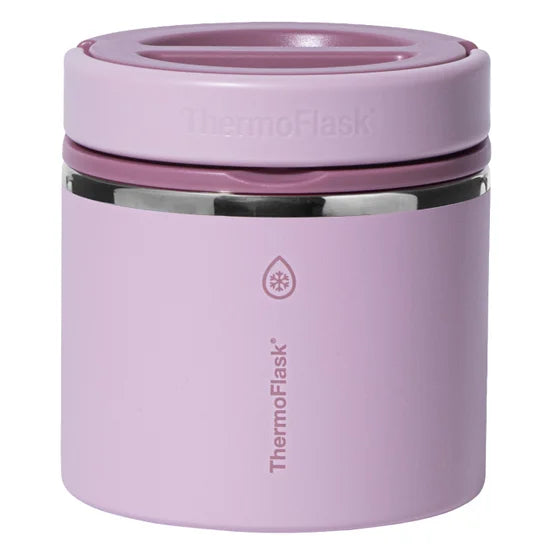 ThermoFlask 20 oz Insulated Food Jar, Leakproof Stainless Steel Food Containers, 2-Pack (Pink & Purple)