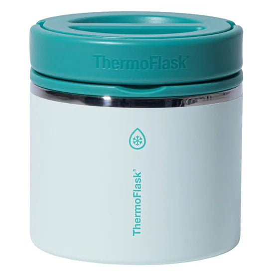 ThermoFlask 20 oz Insulated Food Jar, Leakproof Stainless Steel Food Containers, 2-Pack (Teal & Cherry)