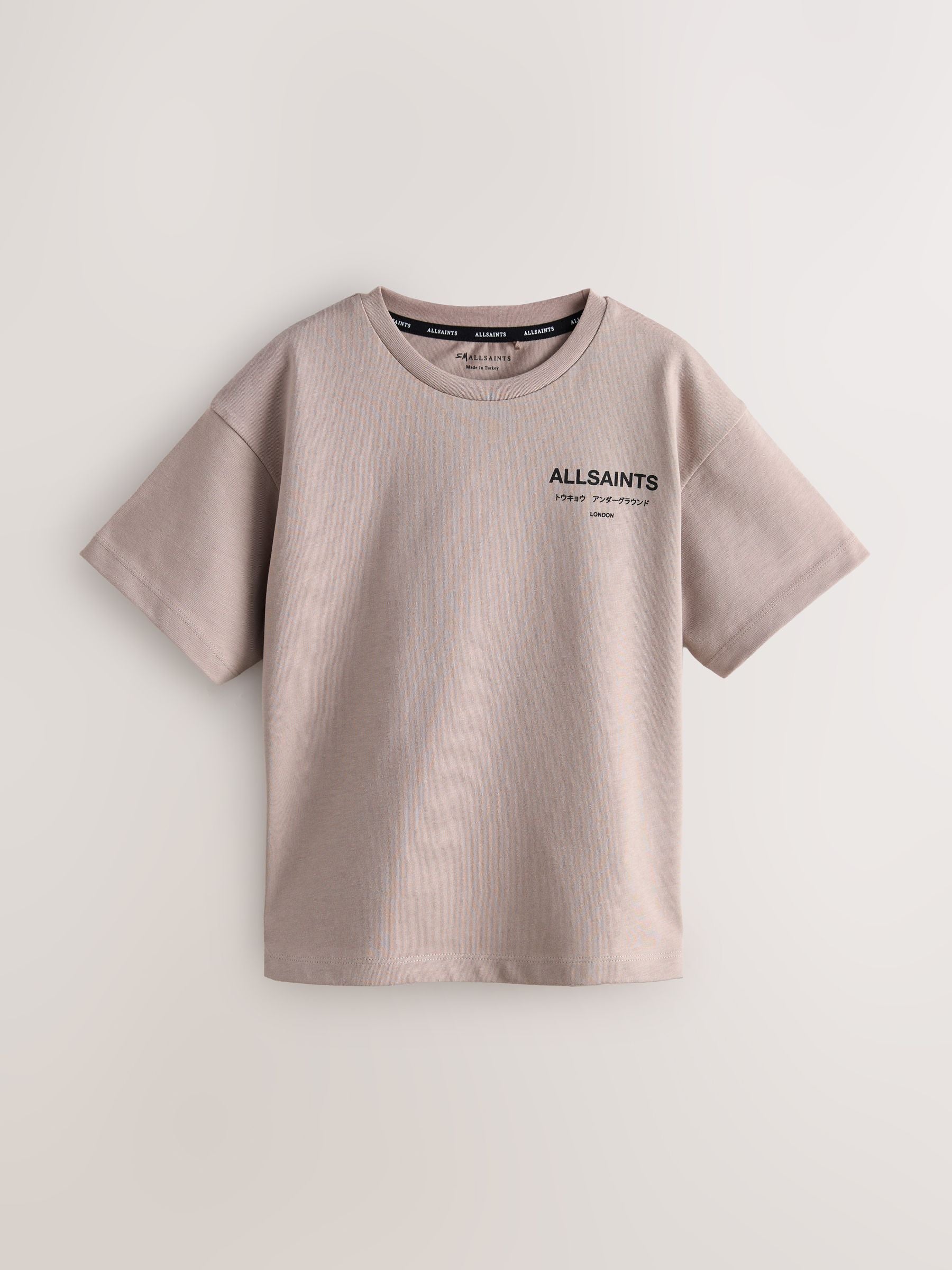 smALLSAINTS Light Brown Oversized Underground Crew Neck Cotton T-Shirt