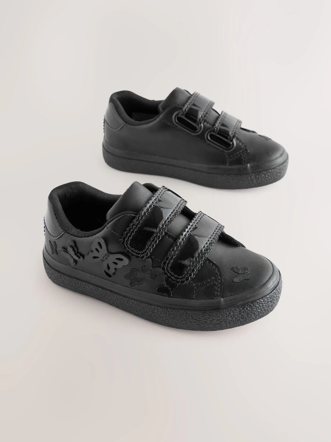Black 2V Butterfly School Trainers