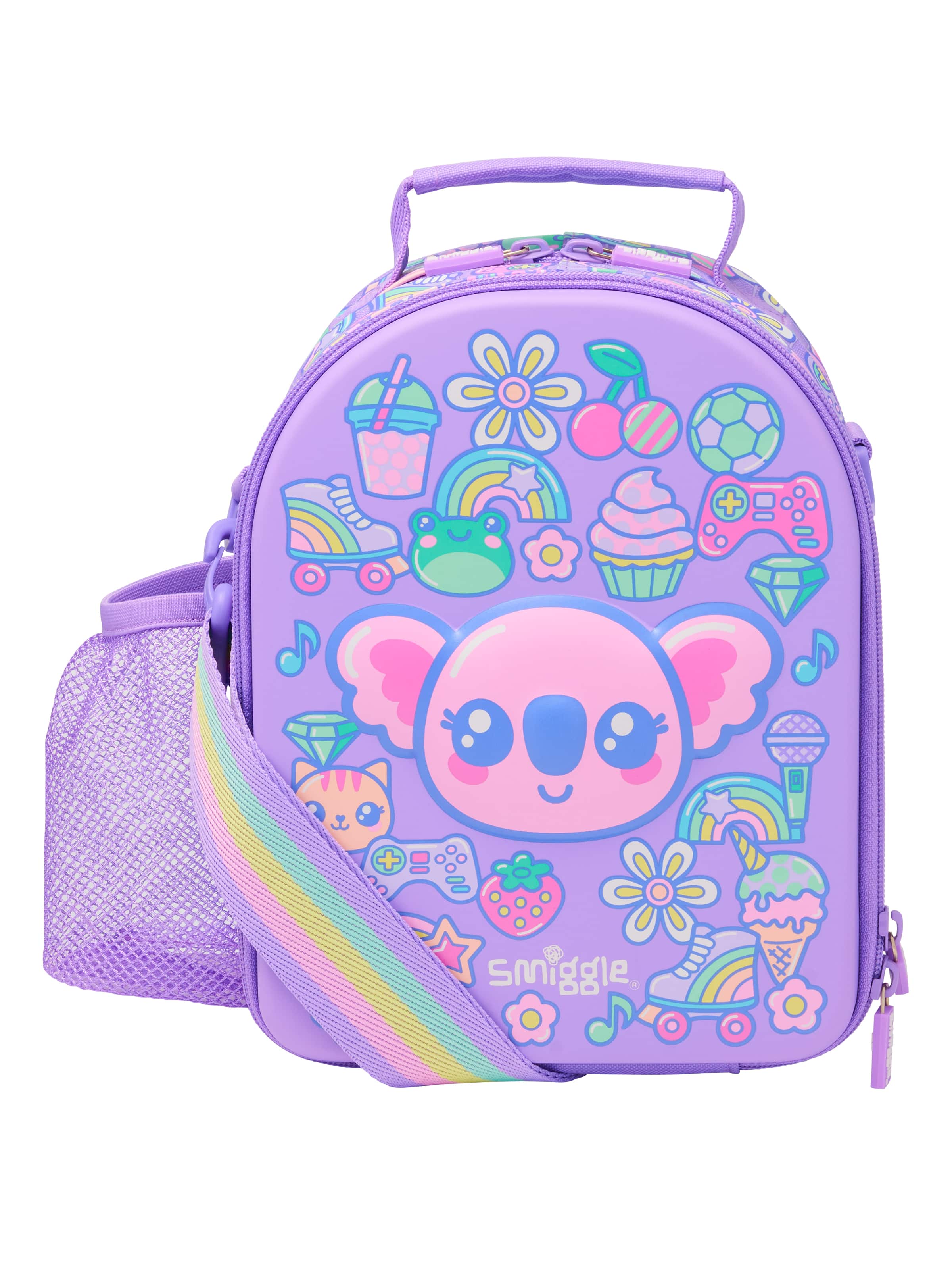 Curious Hardtop Level Curve Lunchbox With Strap Lilac