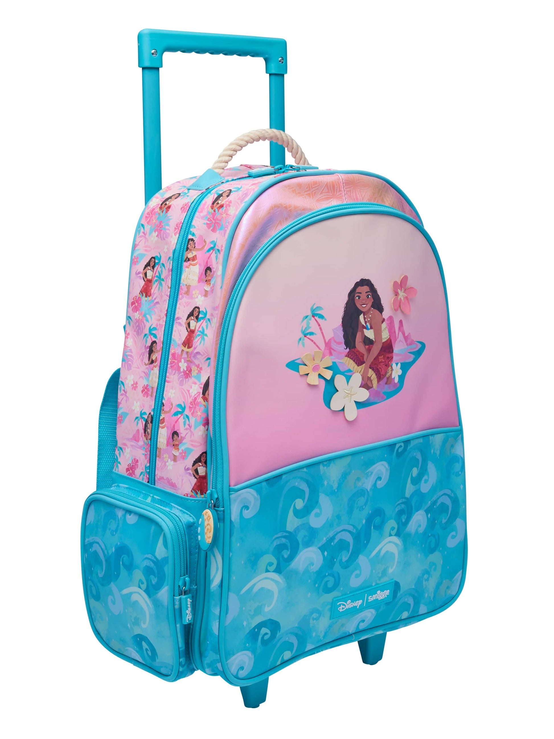 Moana Trolley Backpack With Light Up Wheels Moana Pink