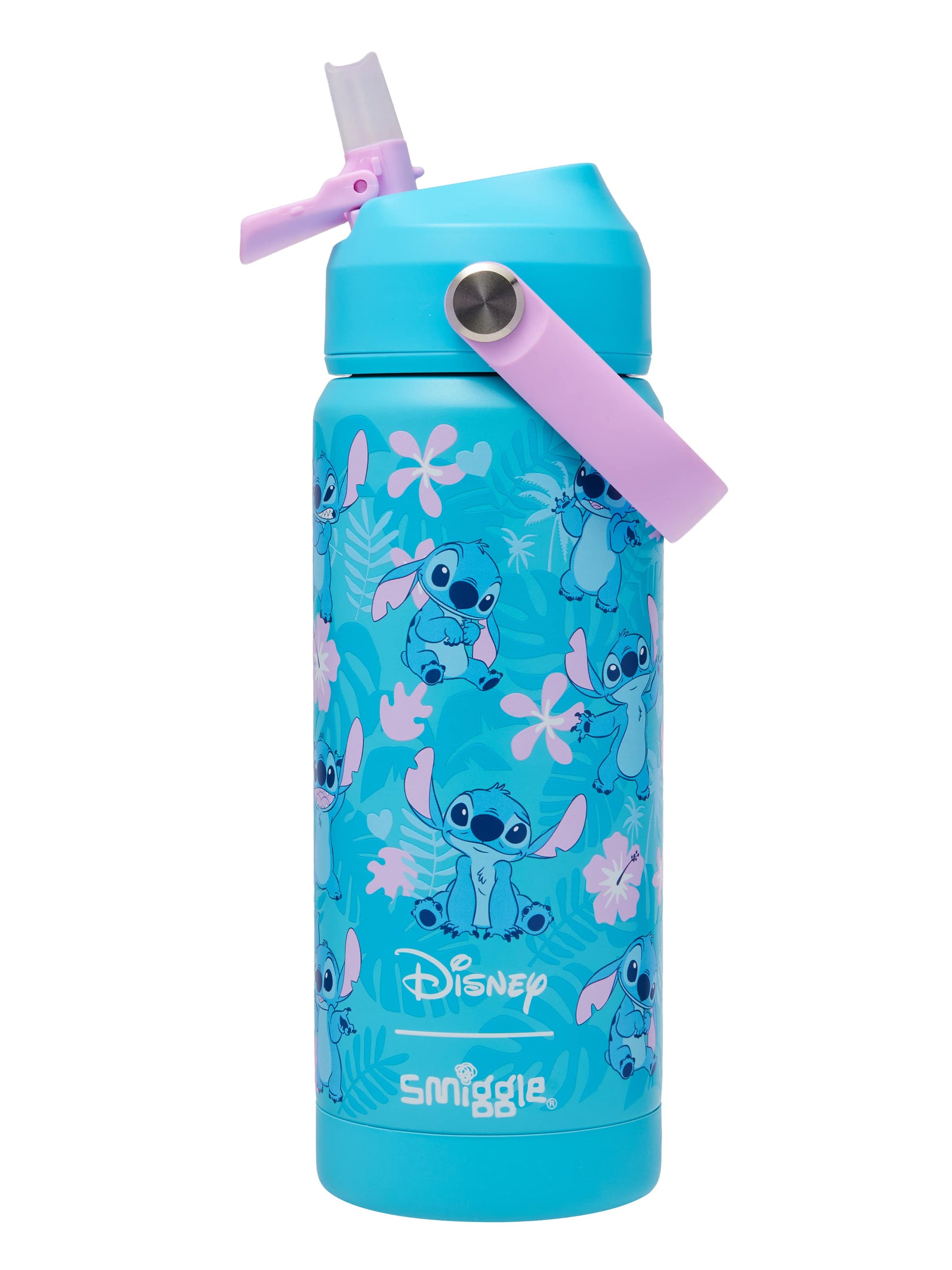 Stitch Squiggle Insulated Stainless Steel Drink Bottle 550Ml Turquoise