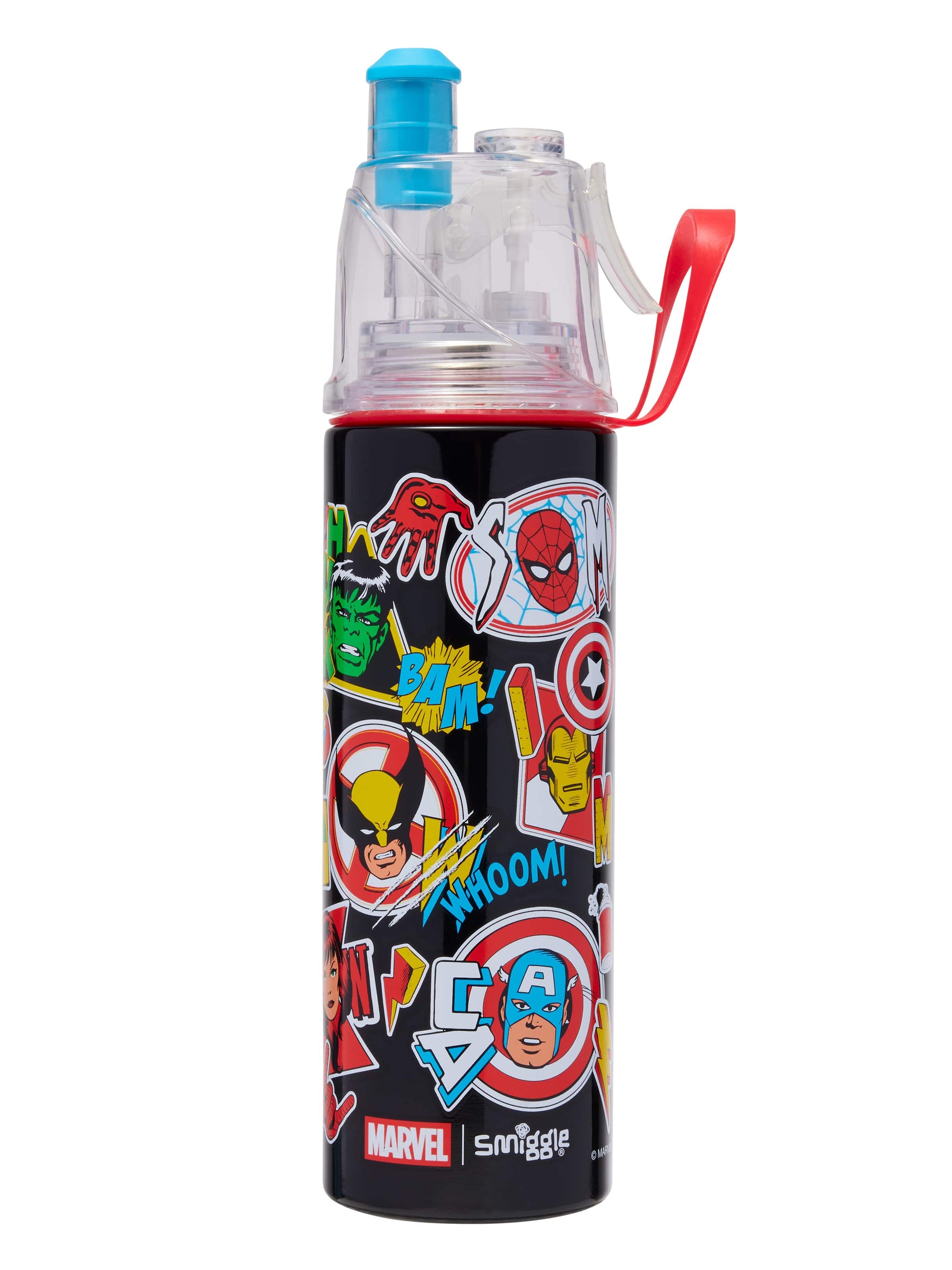 Marvel Stainless Steel Spritz Drink Bottle 500Ml Black