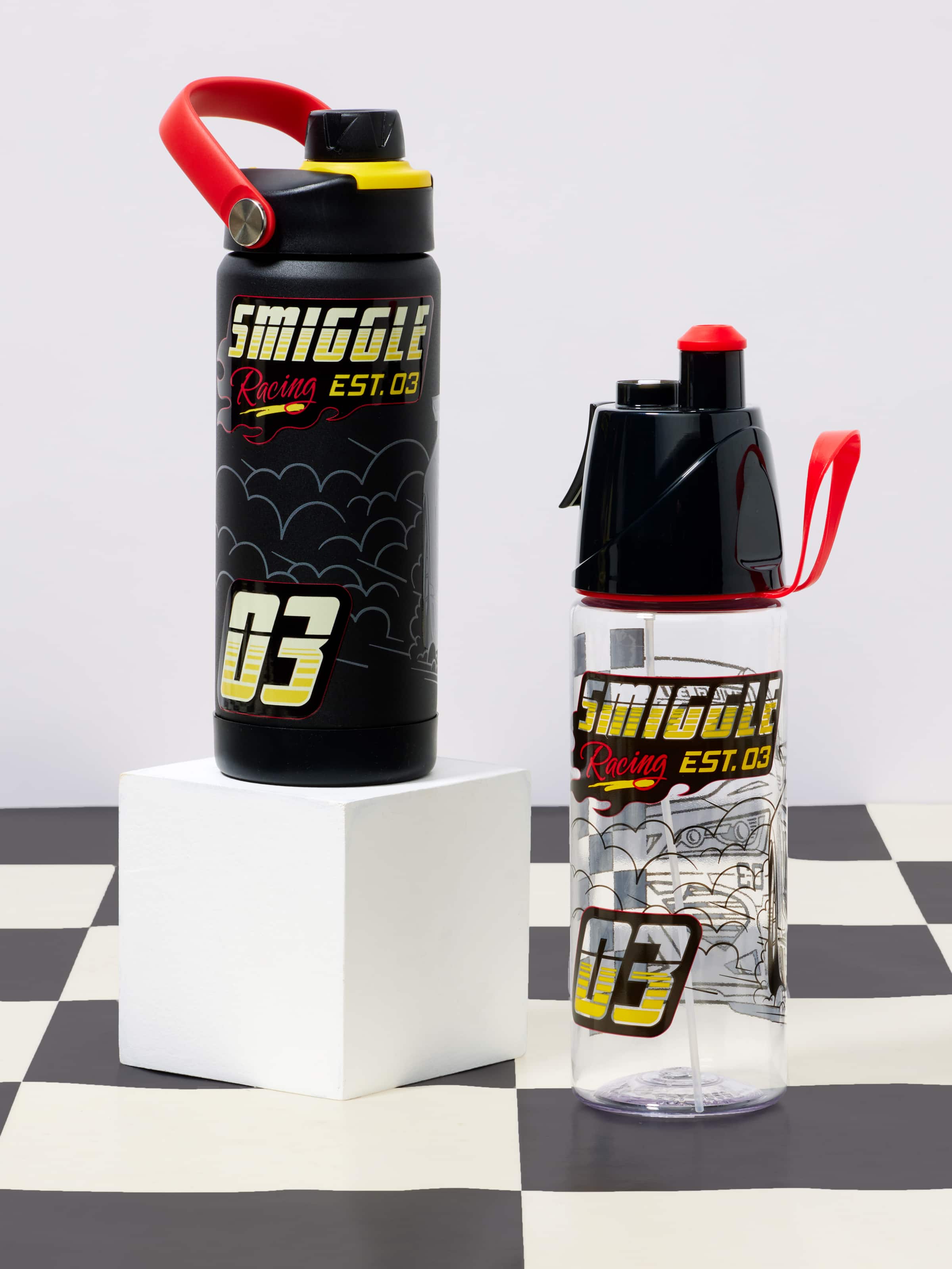 Pit Stop Squiggle Stainless Steel Insulated Drink Bottle 550Ml