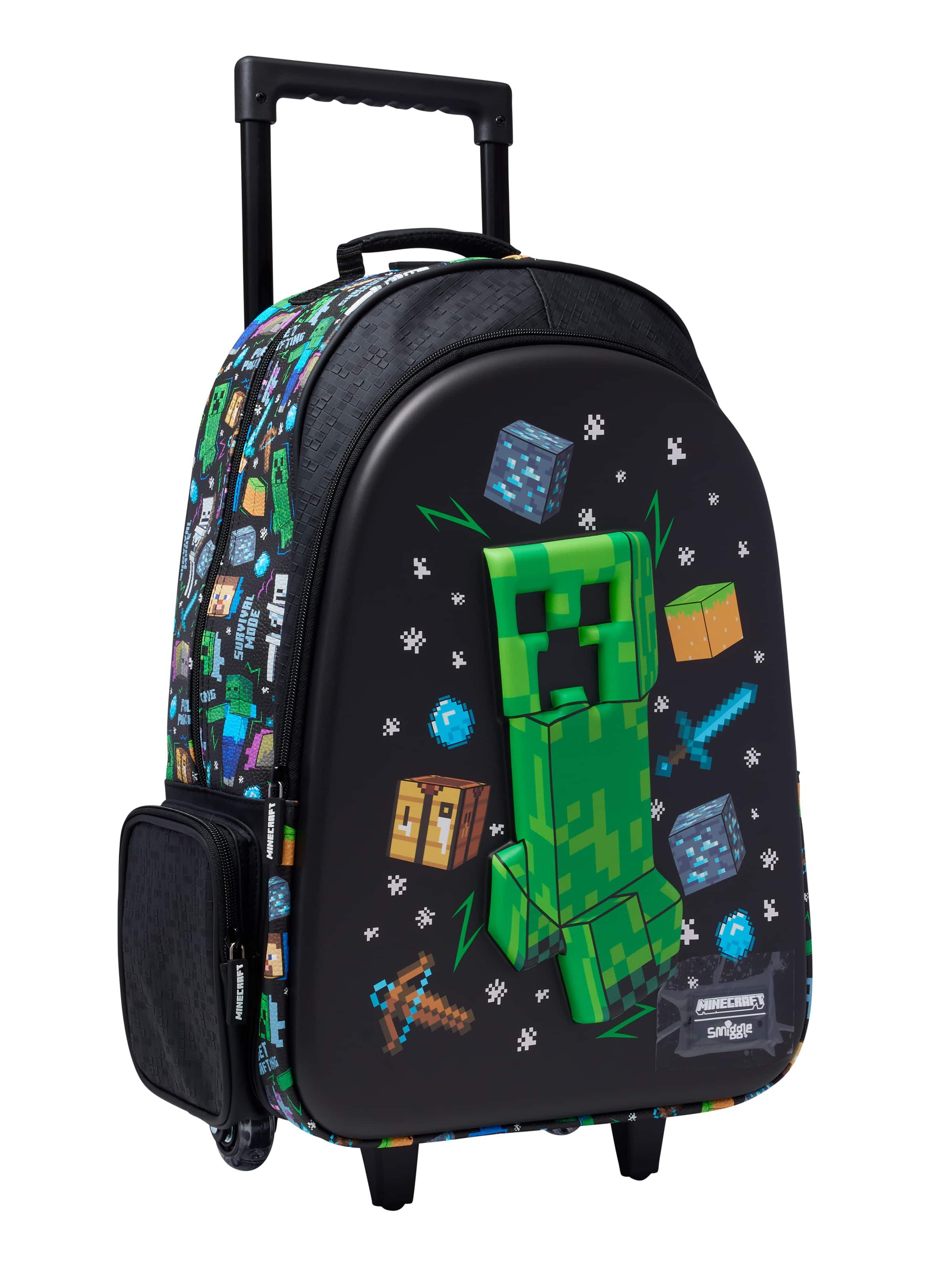 Minecraft Trolley Backpack With Light Up Wheels