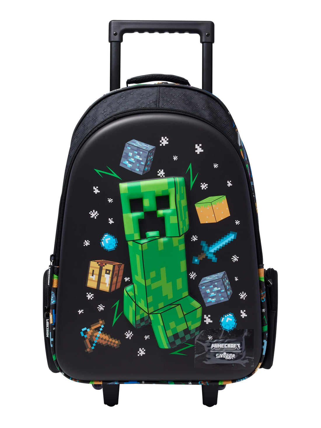 Minecraft Trolley Backpack With Light Up Wheels