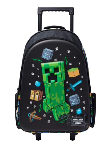 Minecraft Trolley Backpack With Light Up Wheels