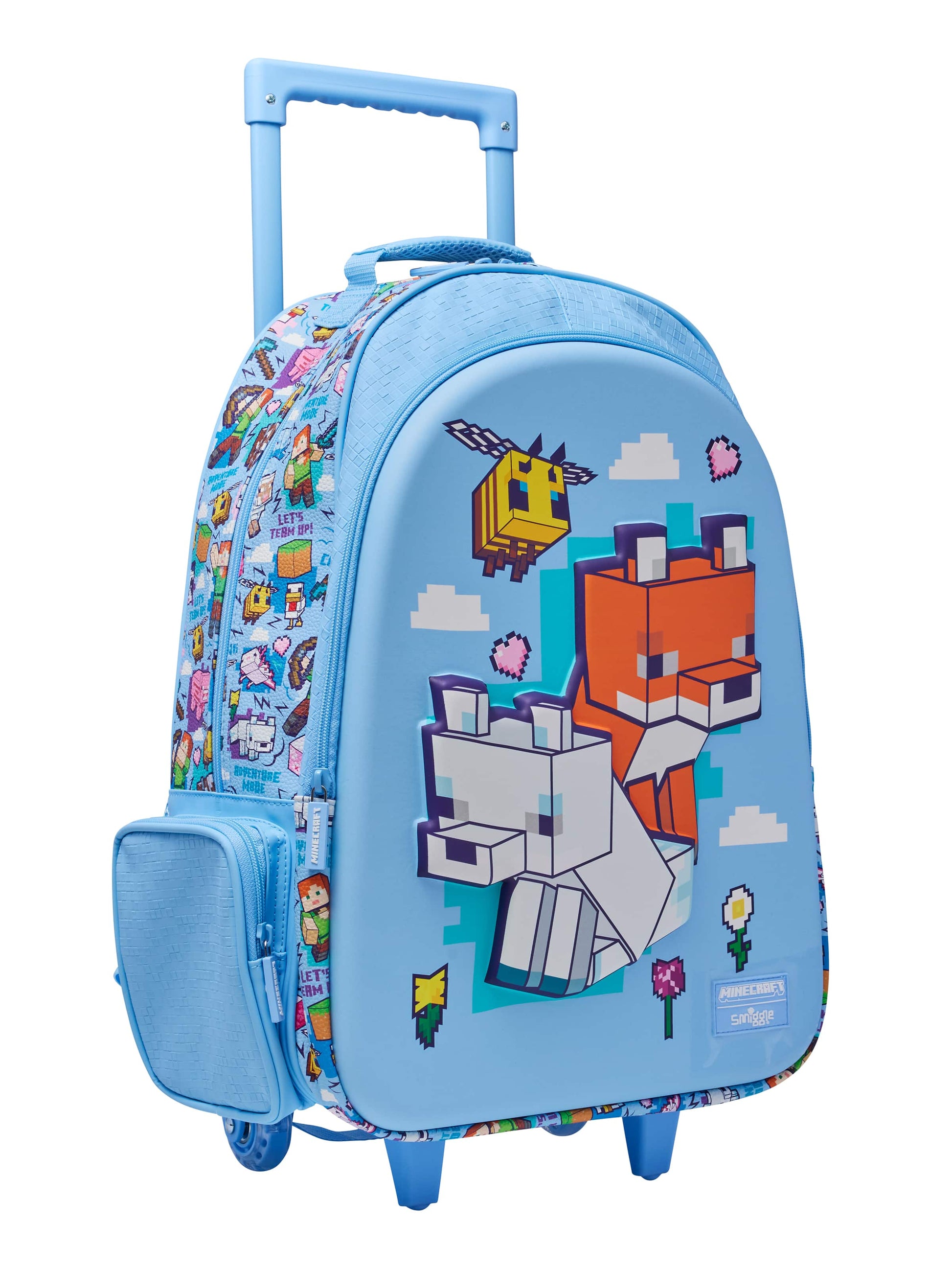 Minecraft Trolley Backpack With Light Up Wheels