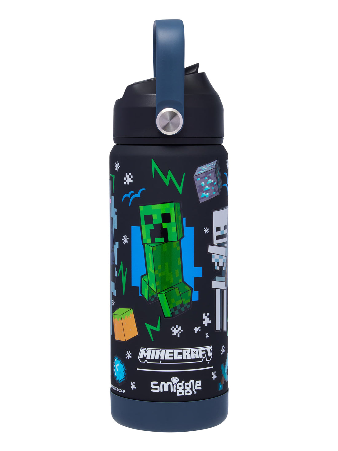 Minecraft Squiggle Insulated Stainless Steel Drink Bottle 550Ml