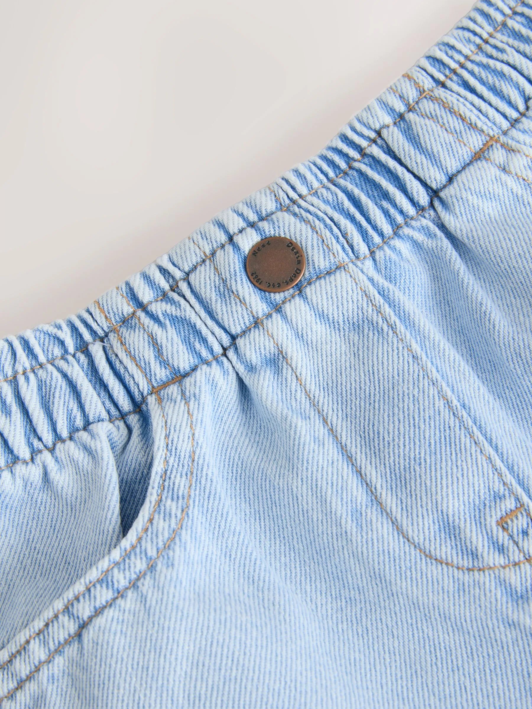 Light Blue Pull On Denim Shorts (3mths-10yrs)