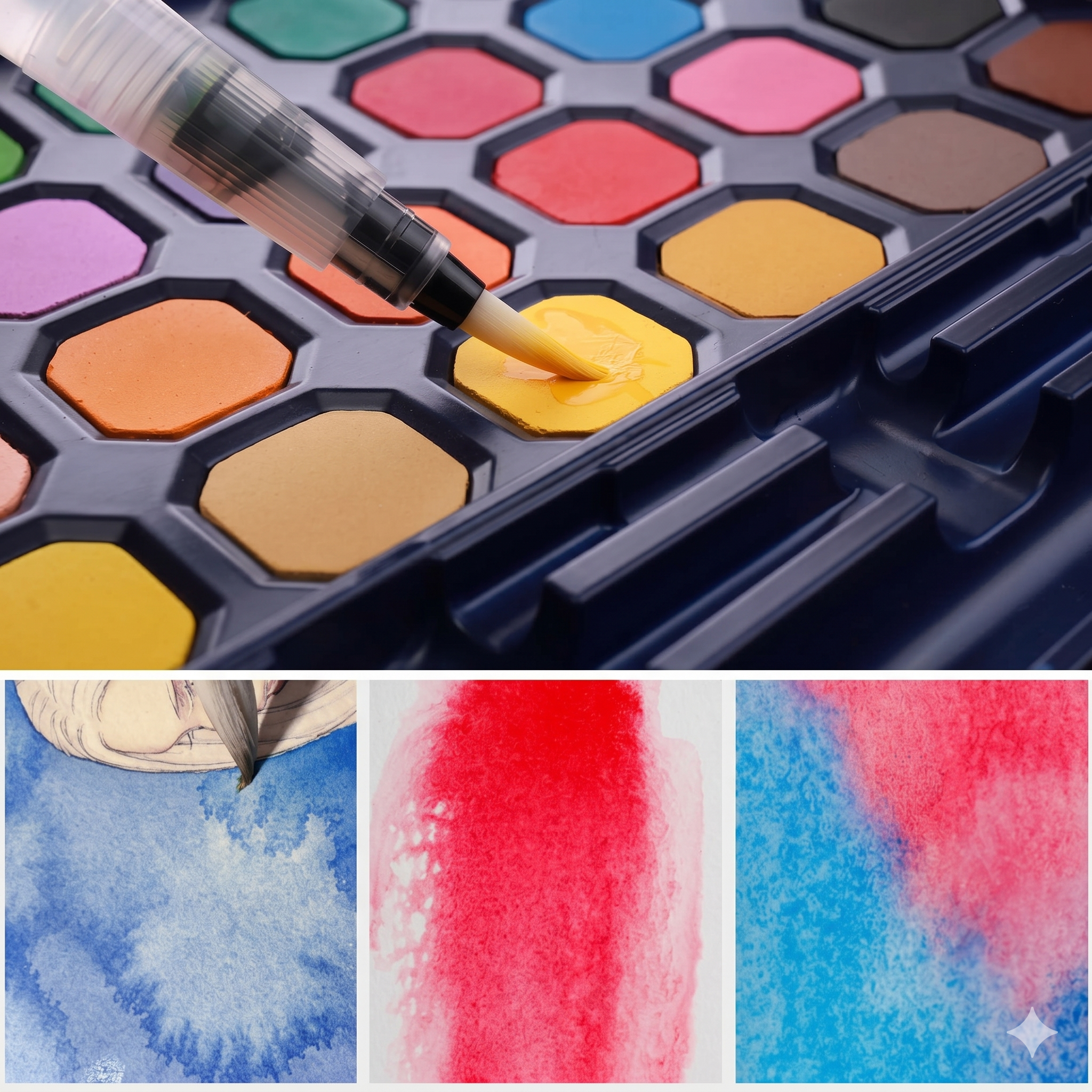Giorgione Watercolour Set | 12 Colour Blocks | Painting and Drawing | Portable and Travel Friendly Metal Case | Return Gift