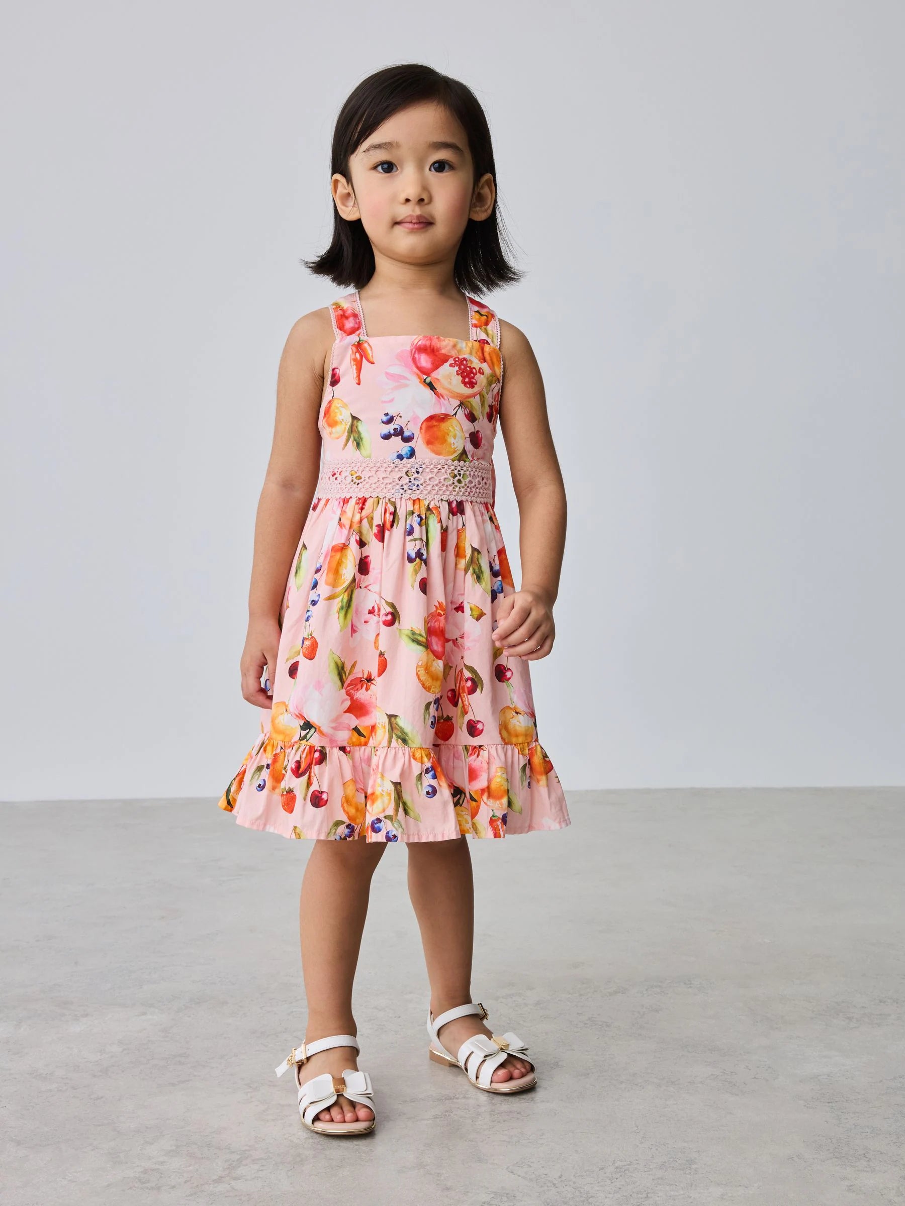 Baker by Ted Baker Fruit Print Cross-Back Tiered Multi Dress