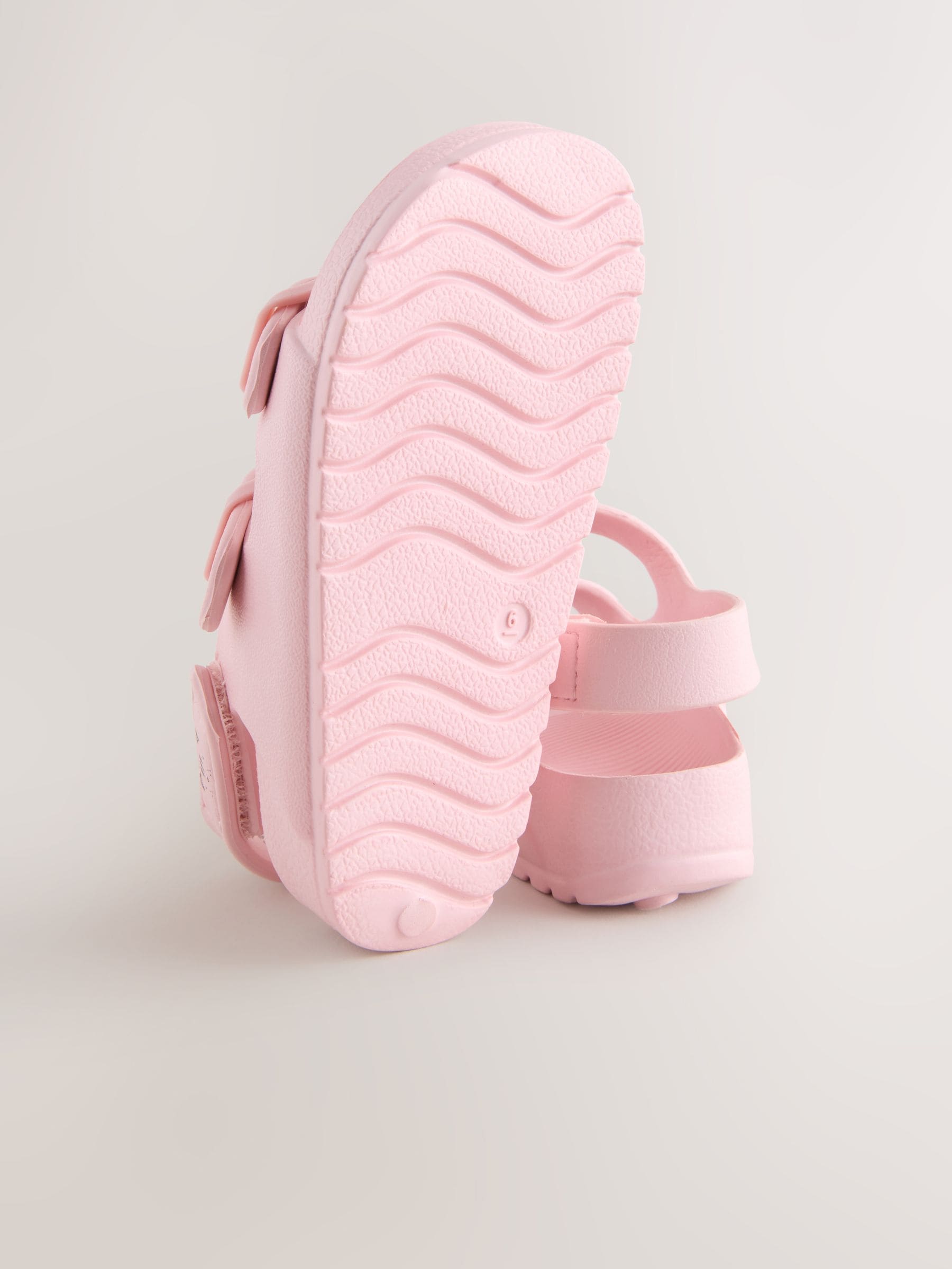 Pink Double Buckle Eva Sandals