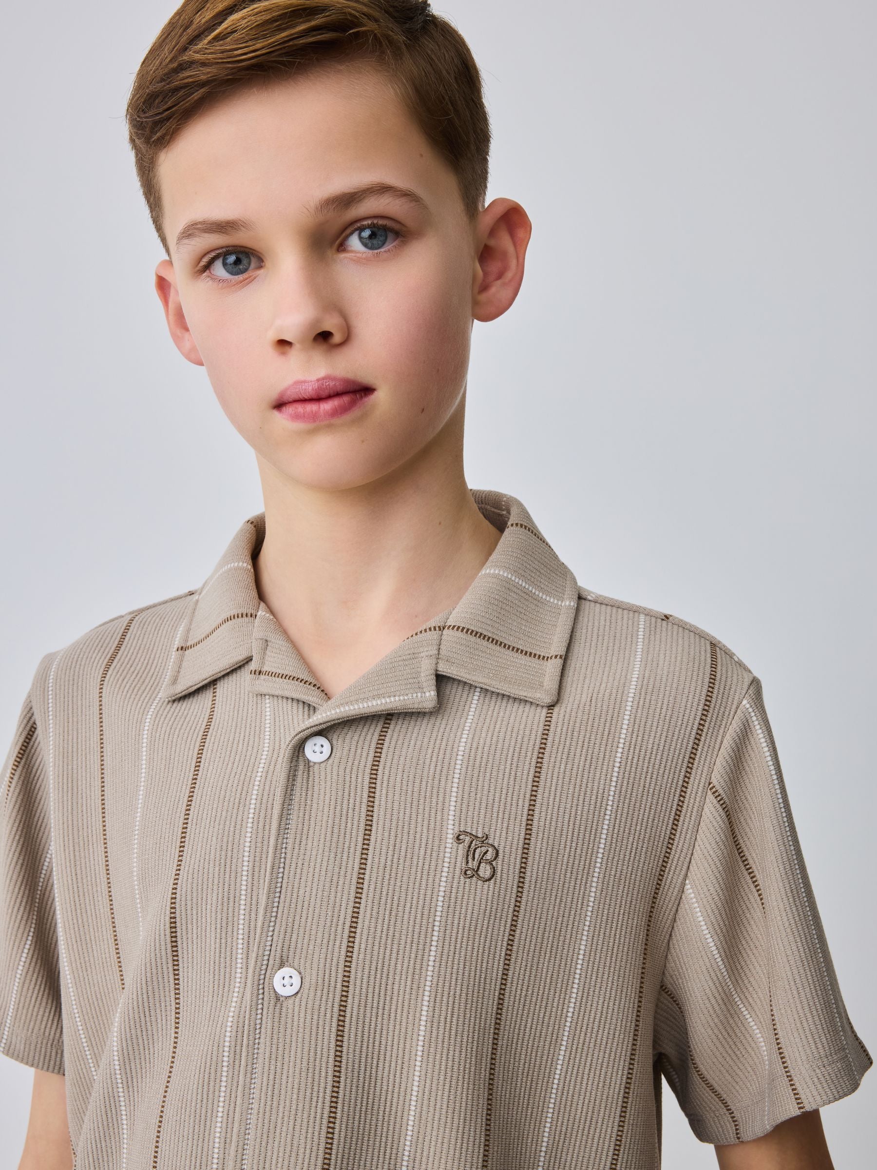 Baker by Ted Baker Stripe Brown Shirt and Shorts Set