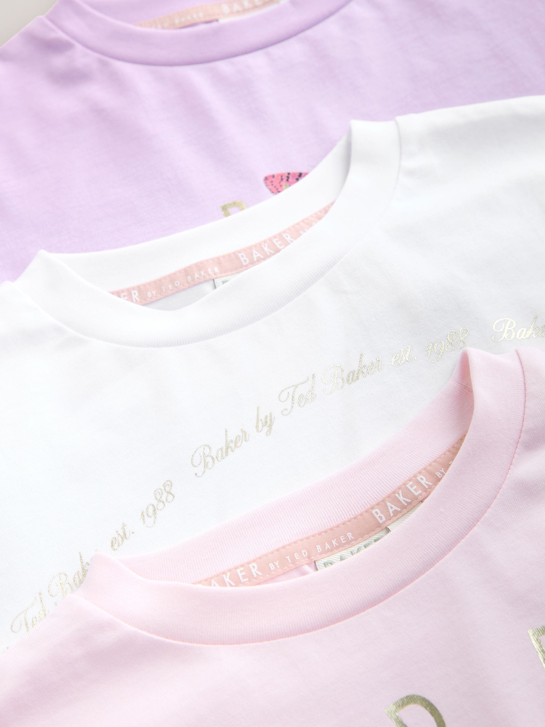Baker by Ted Baker 3 Pack Boxy Fit Frill Graphic Printed T-Shirts