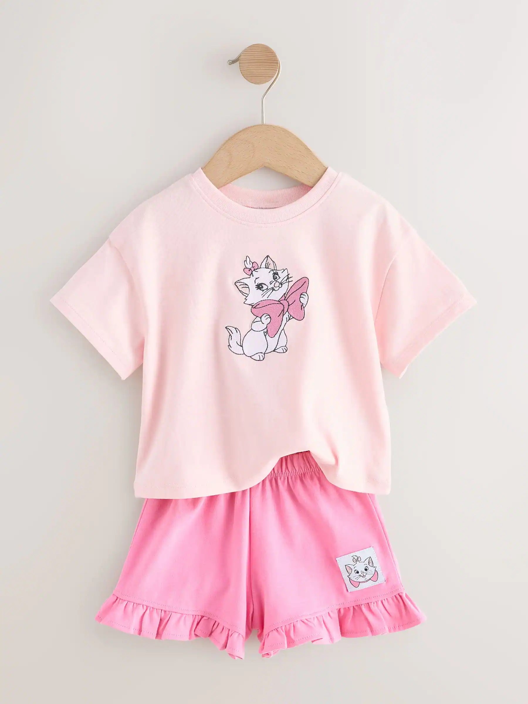 Pink Disney Marie Shorts Set (3mths-7yrs)