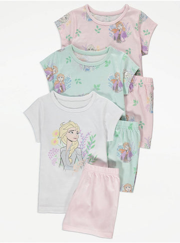 Disney Frozen Character Pastel Short Pyjamas 3 Pack