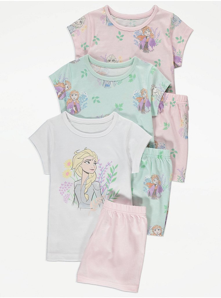 Disney Frozen Character Pastel Short Pyjamas 3 Pack