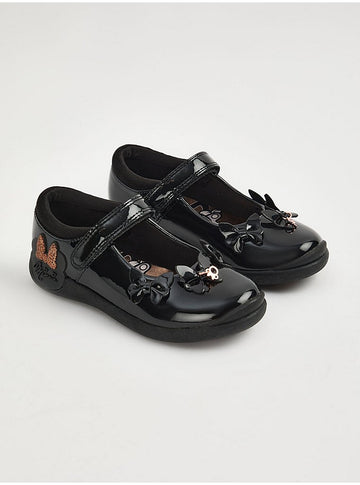 Disney Minnie Mouse Black Patent Mary Jane School Shoes