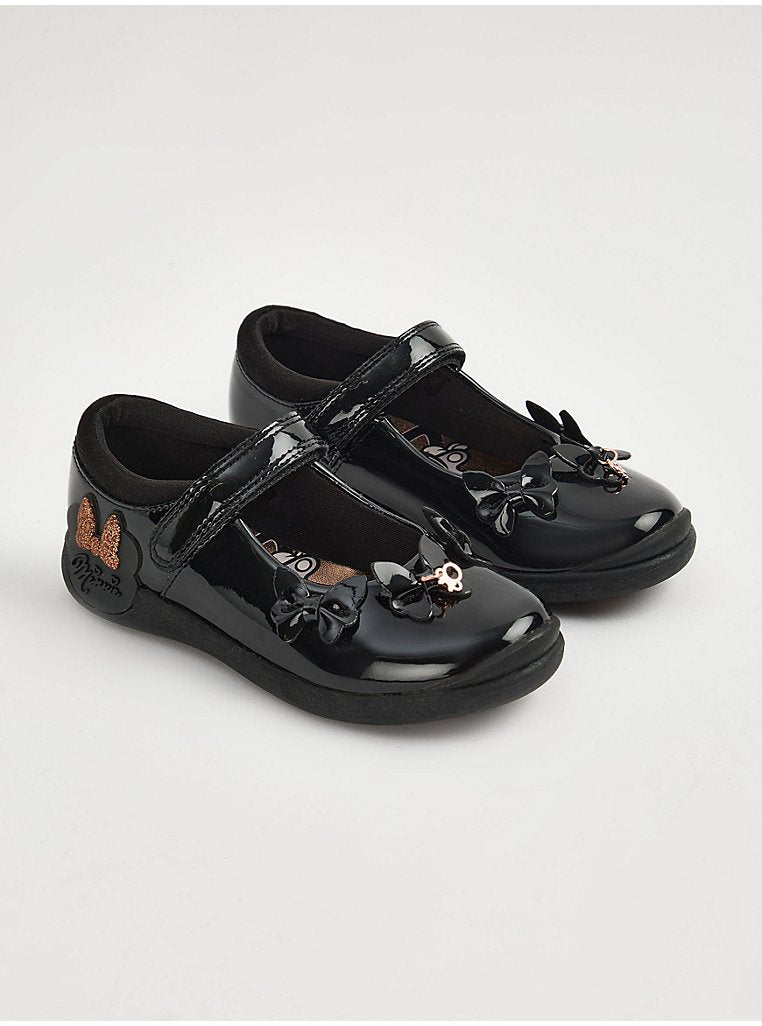 Disney Minnie Mouse Black Patent Mary Jane School Shoes
